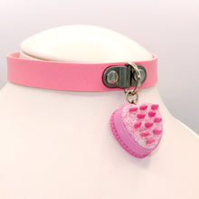 Load image into Gallery viewer, Pink Heart Cake Choker - Vegan Leather
