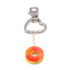 Gummy Peach Ring Keychain - Fatally Feminine Designs