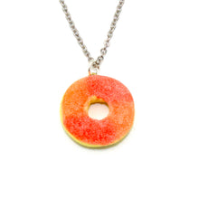Load image into Gallery viewer, Gummy Peach Ring Necklace - Gold or Silver - Fatally Feminine Designs
