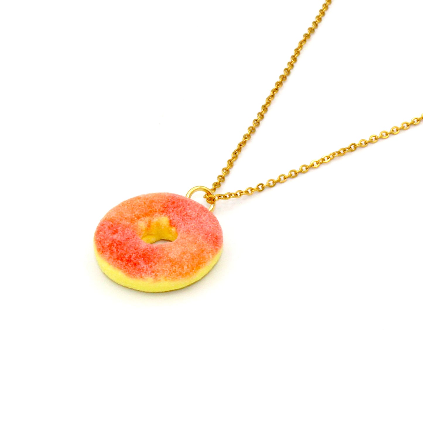Gummy Peach Ring Necklace - Gold or Silver - Fatally Feminine Designs