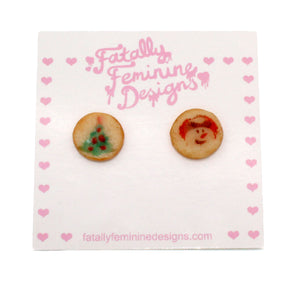 Asymmetrical Sugar Cookie Stud Earrings - Limited Edition Holiday Collection