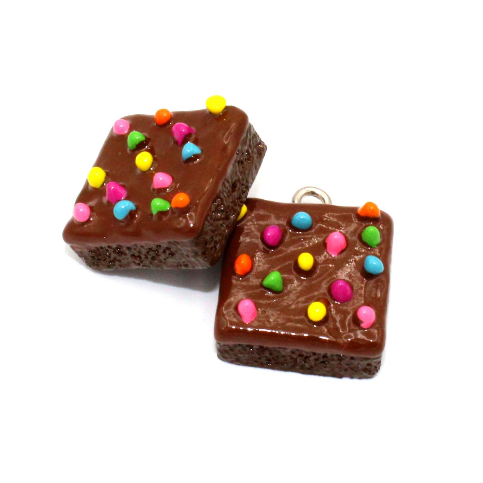 Rainbow Sprinkle Brownie Charm Necklace