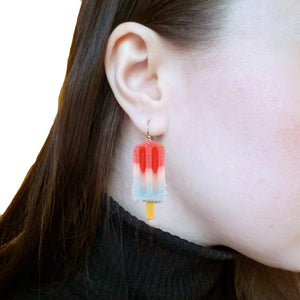 Bomb Pop Inspired Earrings, Hypoallergenic Steel - Fatally Feminine Designs