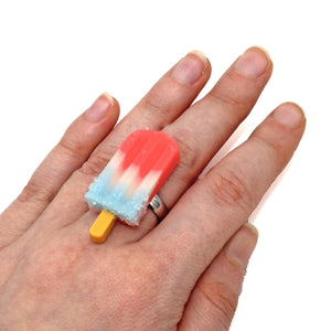 Bomb Pop Inspired Ring, Adjustable - Fatally Feminine Designs