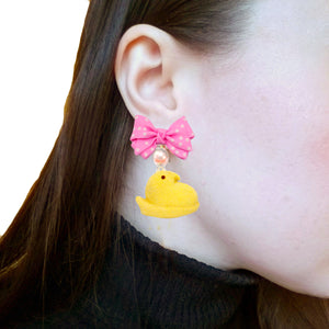 Marshmallow Chick Earrings - More colors - Hypoallergenic
