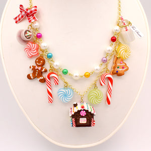 Christmas Statement Necklace, Holiday Charm Necklace - Fatally Feminine Designs
