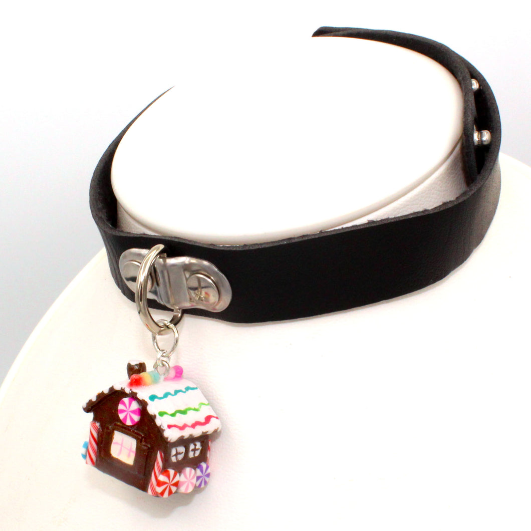 Mini Gingerbread House Choker- Vegan Leather - Limited Edition Holiday Collection