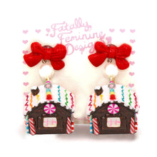 Load image into Gallery viewer, Miniature Gingerbread House Earrings - Limited Edition Christmas Collection

