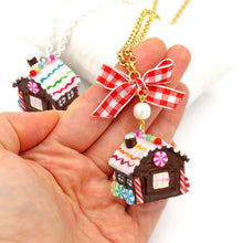 Load image into Gallery viewer, Miniature Gingerbread House Necklace - Limited Edition Holiday Collection

