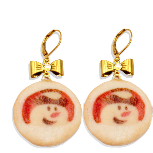 Snowman Sugar Cookie Dangle Earrings - Limited Edition Holiday Collection