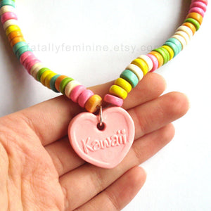 Custom Initial Faux Candy Necklace - Kawaii Candy Choker – Fatally