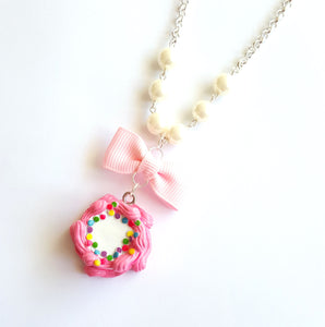 Classic Pink Birthday Cake Necklace