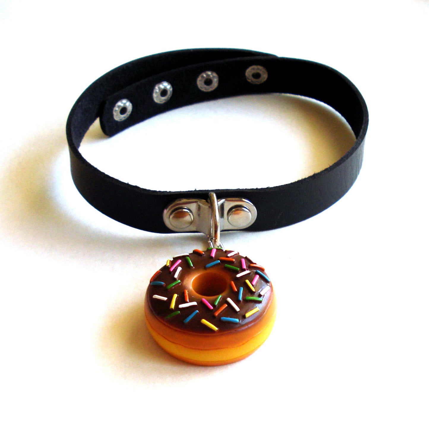 Pink or Chocolate Donut Choker Necklace
