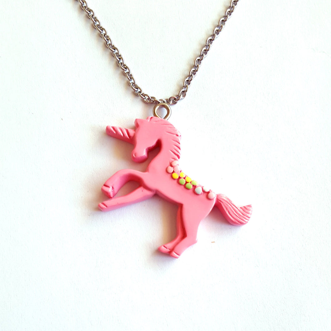 Pastel Pink Unicorn Necklace