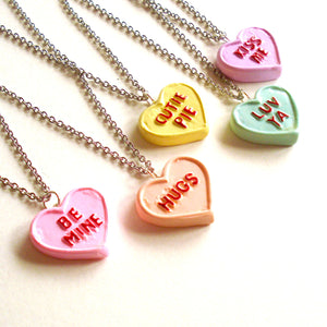 Candy Conversation Heart Necklace