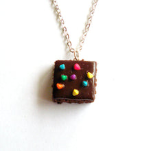 Load image into Gallery viewer, Rainbow Sprinkle Brownie Charm Necklace
