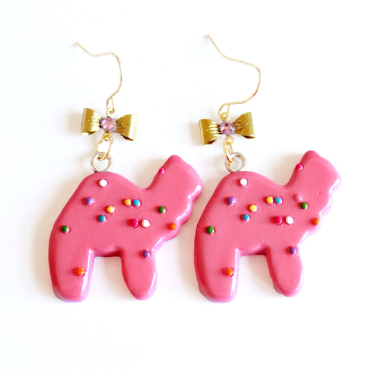 Circus Animal Cookies Earrings with Bows