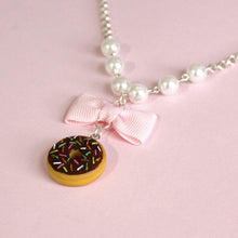 Load image into Gallery viewer, Pink Mini Donut and Pearls Necklace
