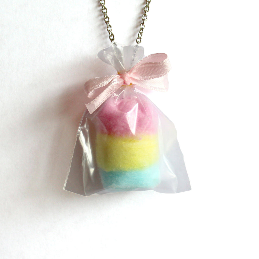 Carnival Pastel Cotton Candy Bag Necklace