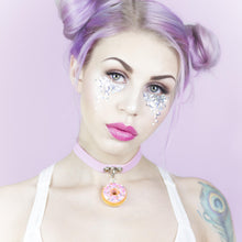 Load image into Gallery viewer, Pink or Chocolate Donut Choker Necklace
