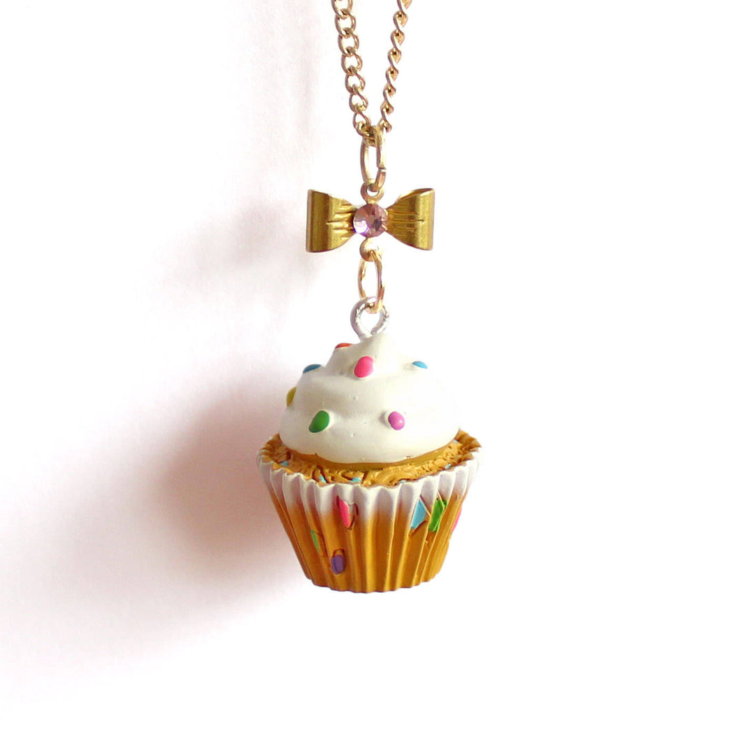Rainbow Confetti Cupcake Necklace