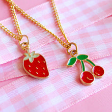 Load image into Gallery viewer, Vintage Fruit Charm Necklaces - Strawberry or Cherry
