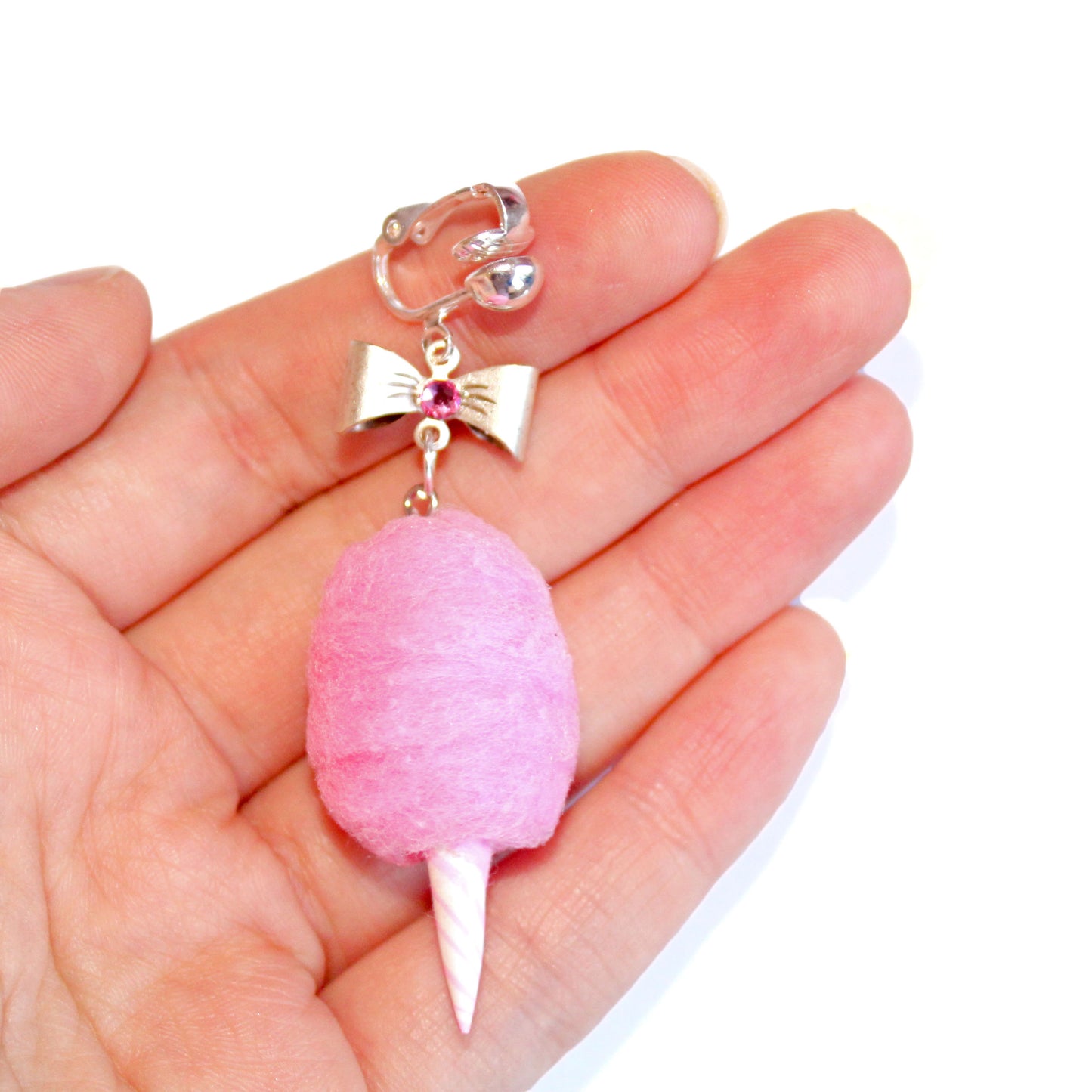 Clip-On Pink Cotton Candy Earrings - Fatally Feminine Designs