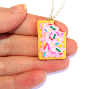 Pink (Cherry) or Strawberry Miniature Toaster Pastry Necklace