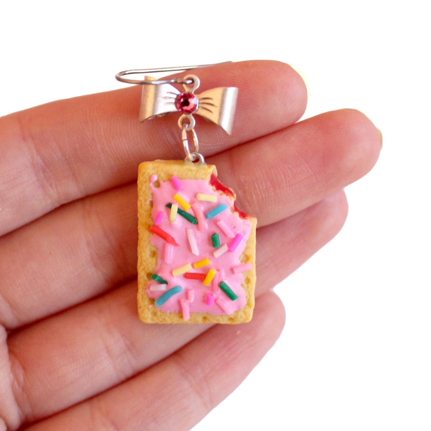 Pink Miniature Toaster Pastry Earrings Hypoallergenic