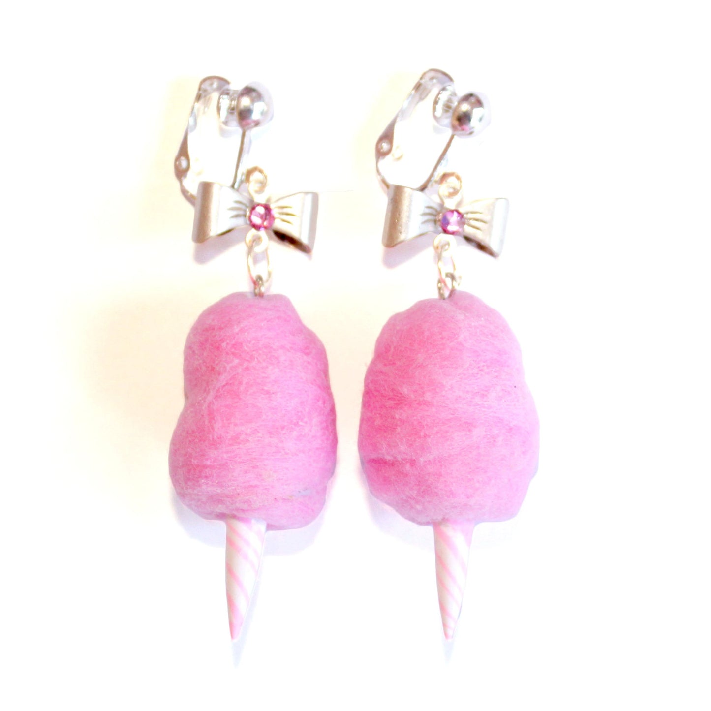 Clip-On Pink Cotton Candy Earrings - Fatally Feminine Designs