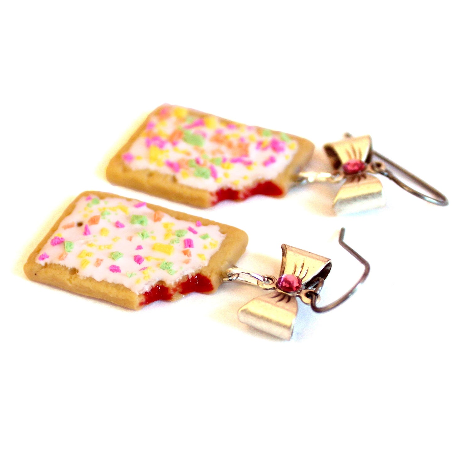 Miniature Strawberry Toaster Pastry Earrings Hypoallergenic