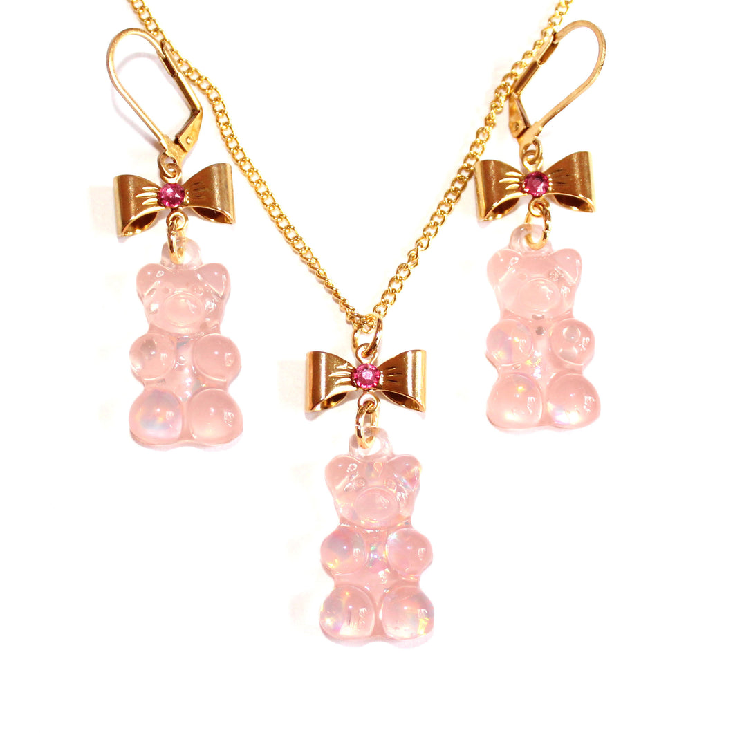Pink Gummy Bear Jewelry Set