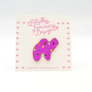 Pink Animal Cookie Enamel Pin - Fatally Feminine Designs