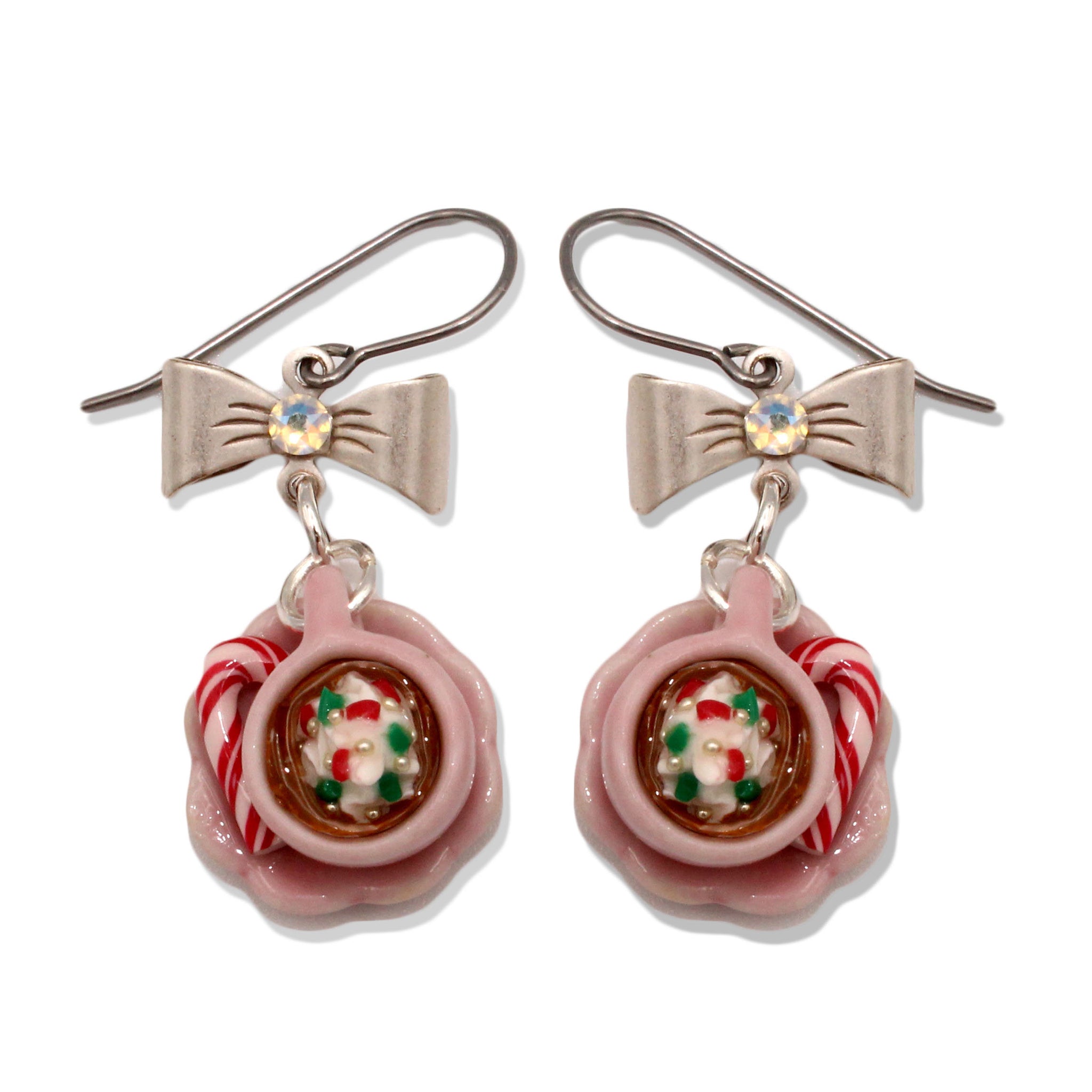 Hot Cocoa Earrings, Christmas Charm Earrings, Miniature Food