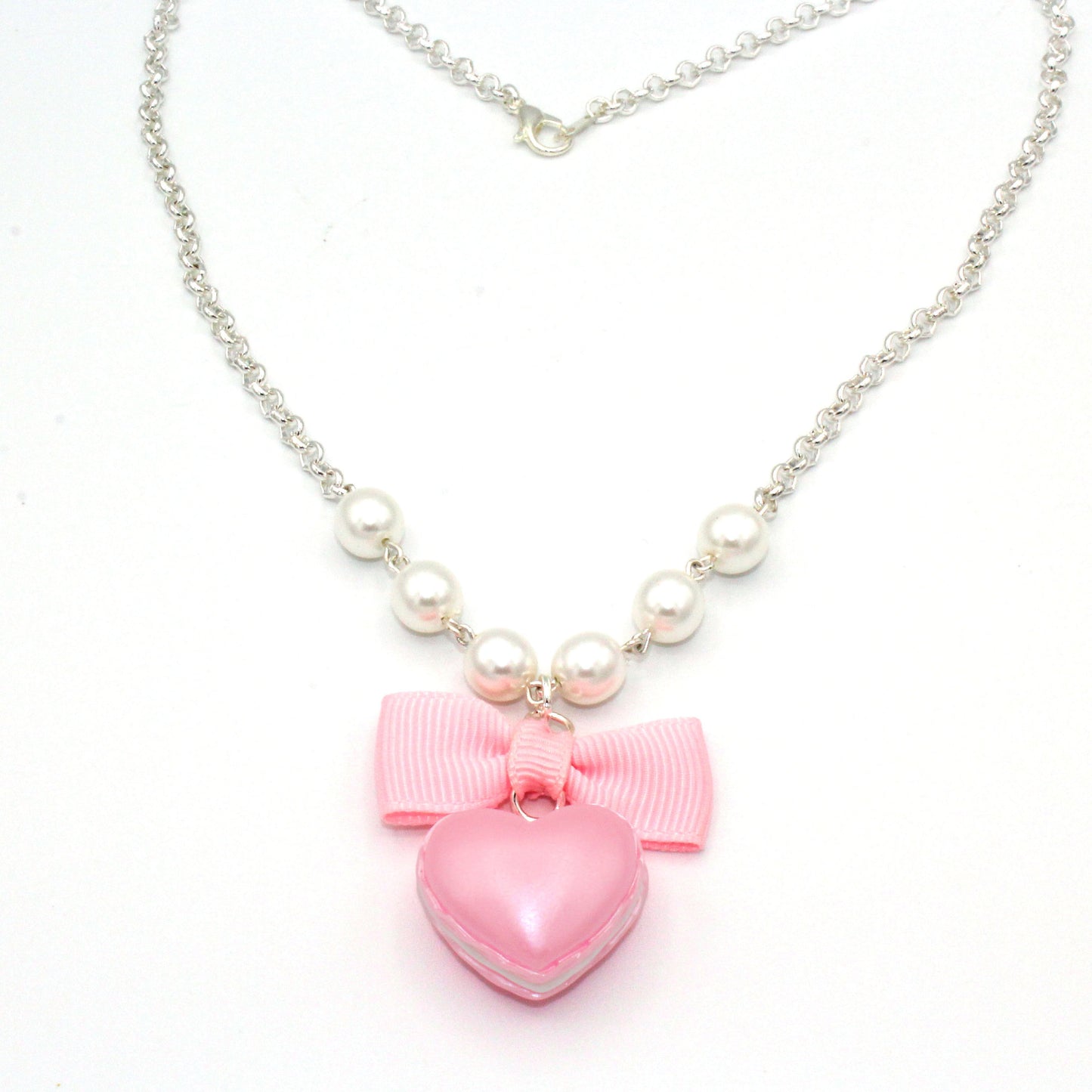 Macaron Heart Necklace - Pink, Purple or Mint Green - Valentines Day Necklace