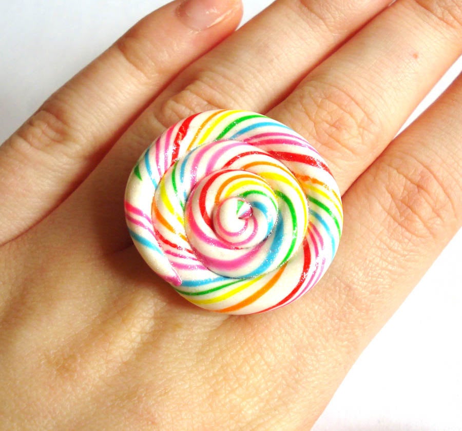 Jumbo Rainbow Lollipop Ring