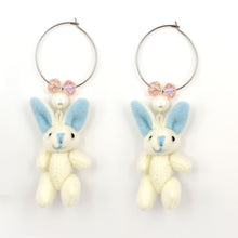 Load image into Gallery viewer, Plush Easter Bunny Earrings - Gauge &amp; Stretched Ear Friendly - Hypoallergenic
