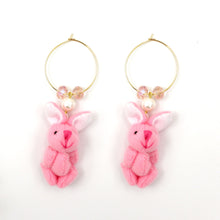 Load image into Gallery viewer, Plush Easter Bunny Earrings - Gauge &amp; Stretched Ear Friendly - Hypoallergenic
