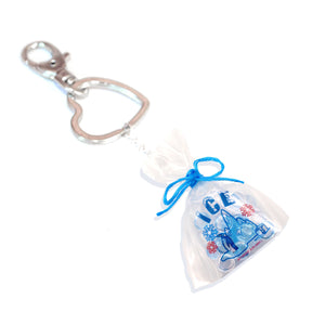 Penguin Ice Bag Heart Key Chain or Bag Charm  - Fatally Feminine Designs