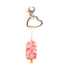 Load image into Gallery viewer, Strawberry Shortcake Popscicle Heart Key Chain or Bag Charm
