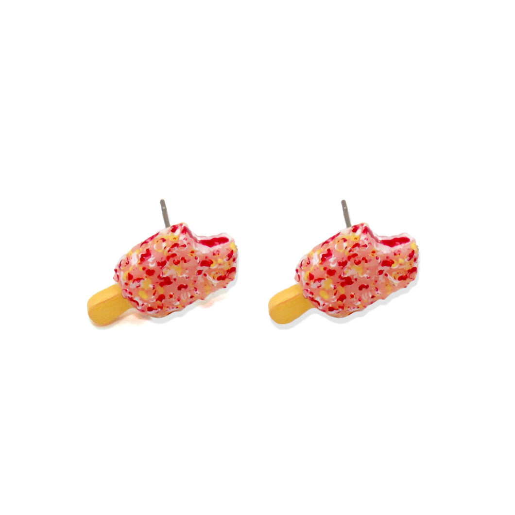 Strawberry Shortcake Ice Cream Post Earrings - Hypoallergenic Steel Studs
