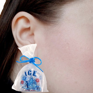 Penguin Ice Bag Earrings, Hypoallergenic Steel -Fatally Feminine Designs