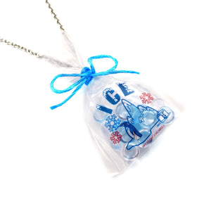 Penguin Ice Bag Necklace, 18" Stainless Steel Chain Necklace - Fatally Feminine Designs