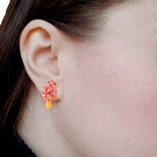 Load image into Gallery viewer, Strawberry Shortcake Ice Cream Post Earrings - Hypoallergenic Steel Studs
