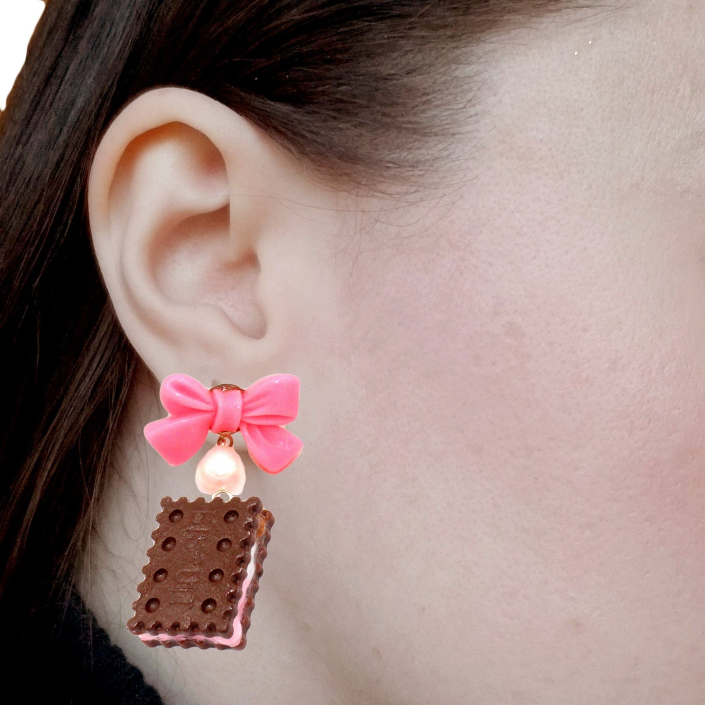 Neapolitan Ice Cream Sandwich Earrings - Hypoallergenic Steel - Fatally Feminine Designs