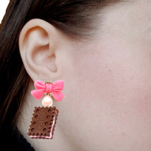 Load image into Gallery viewer, Neapolitan Ice Cream Sandwich Earrings - Hypoallergenic Steel - Fatally Feminine Designs

