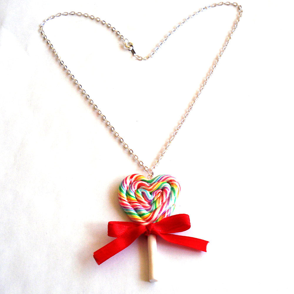 Giant Rainbow Lollipop Necklace - Fatally Feminine Designs