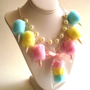 Pastel Cotton Candy Carnival Statement Necklace