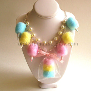 Pastel Cotton Candy Carnival Statement Necklace