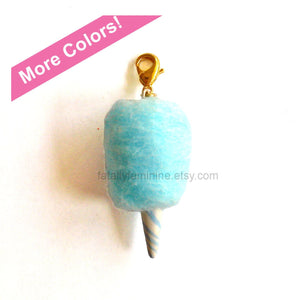 Carnival Cotton Candy Charm - Pink Blue or Yellow
